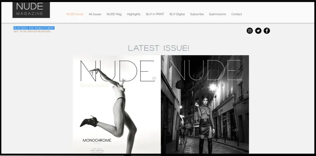 homepage of Le Nude
