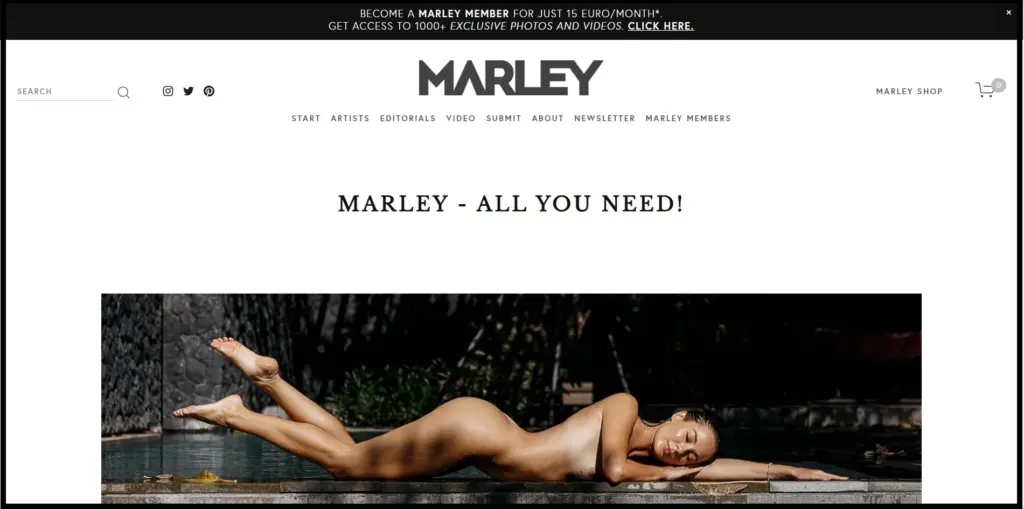 homepage of Marley mag