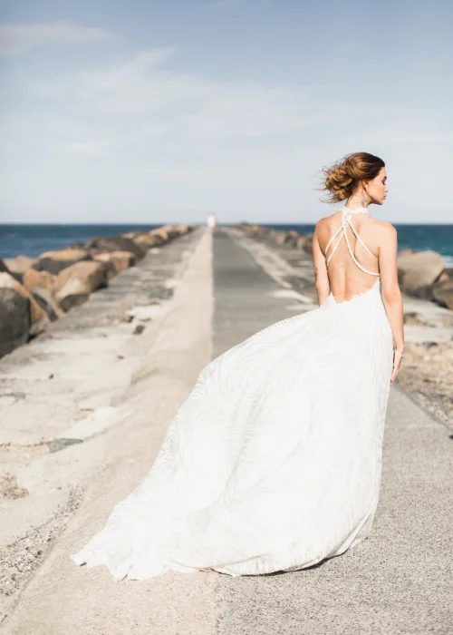 bride in white gown