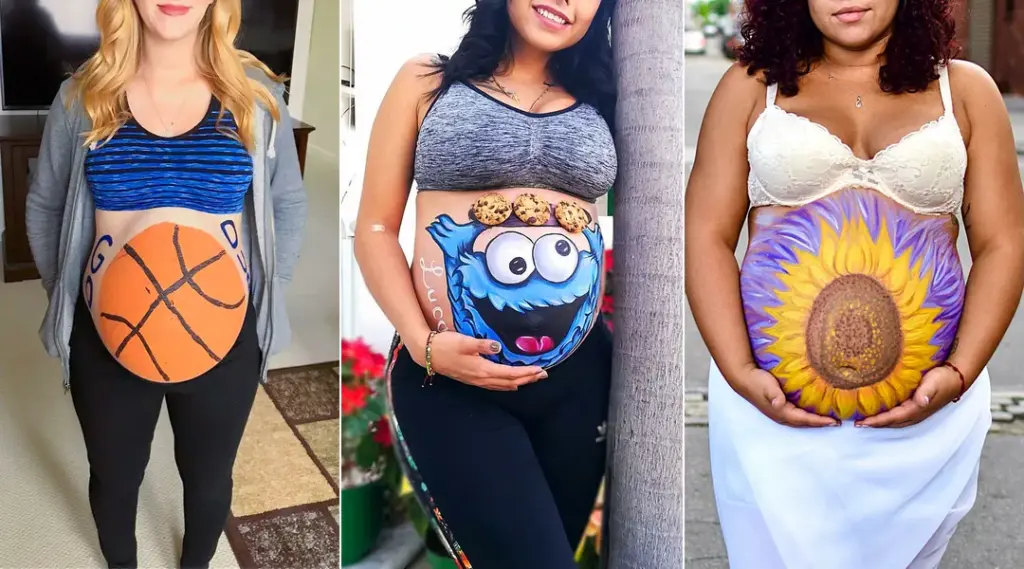 painted tummy pregnancy photo