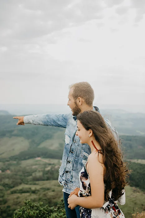 Man pointing at a distance
