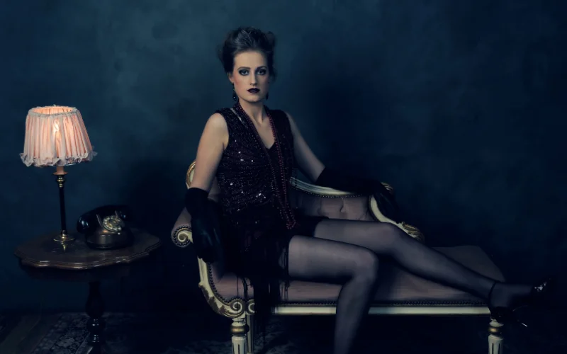 boudoir image of goth woman