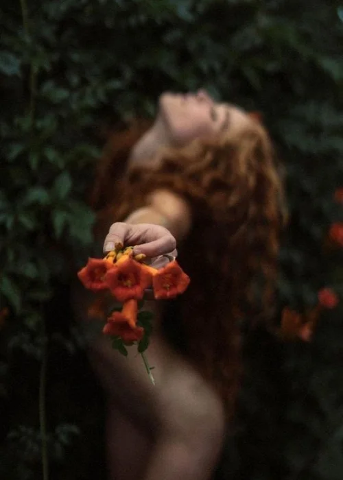 woman nude in nature