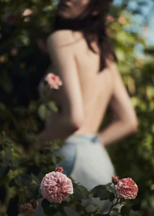 woman nude in nature