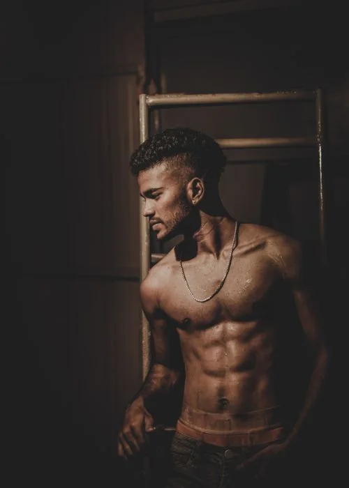 sensual poses for men's boudoir