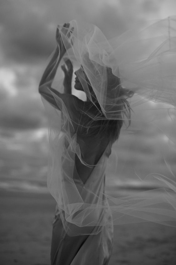 Black and white effect nude beach photos