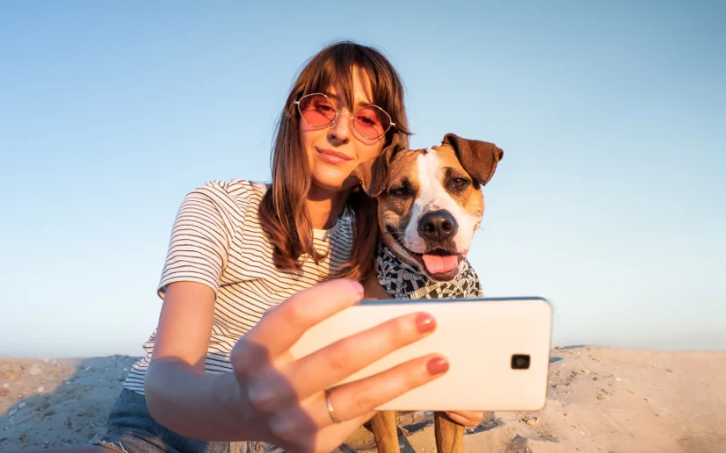 self portrait with a pet